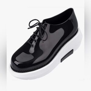 Melissa + Vitorino Campos Grunge Lace Up Platform Oxford,Size-(EU)-38; (US)-7